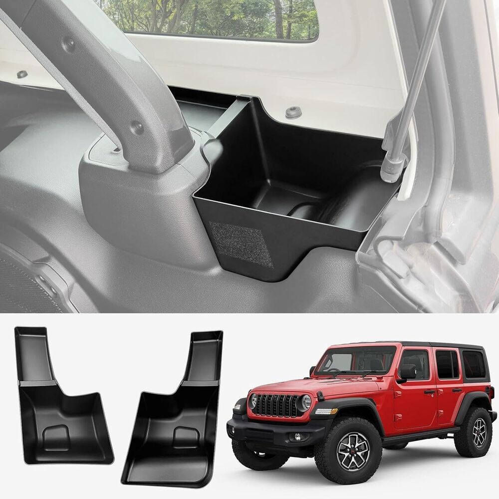 Wheel Well Storage Bin Rear Trunk Organizer Storage Tray for 2024 Wrangler JL JL